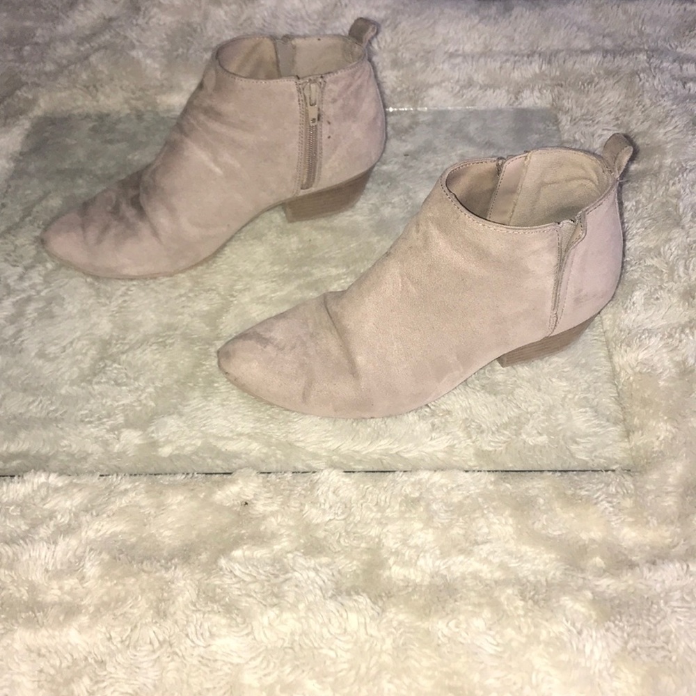 Suede nude inch ankle boots